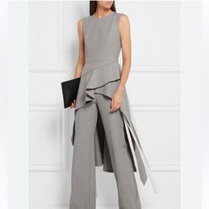 ADEAM RUNWAY 2016 CASCADE ASYMMETRIC SLEEVELESS TUNIC TOP DOVE GRAY 8
